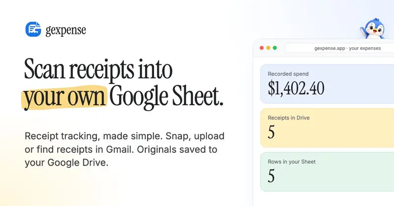 Preview image for Receipt Scanner for Google Sheets & Drive | Gexpense