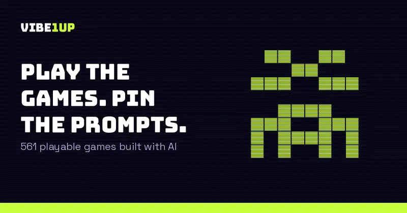 Preview image for Vibe1Up: find fun AI-made games and the prompts behind them
