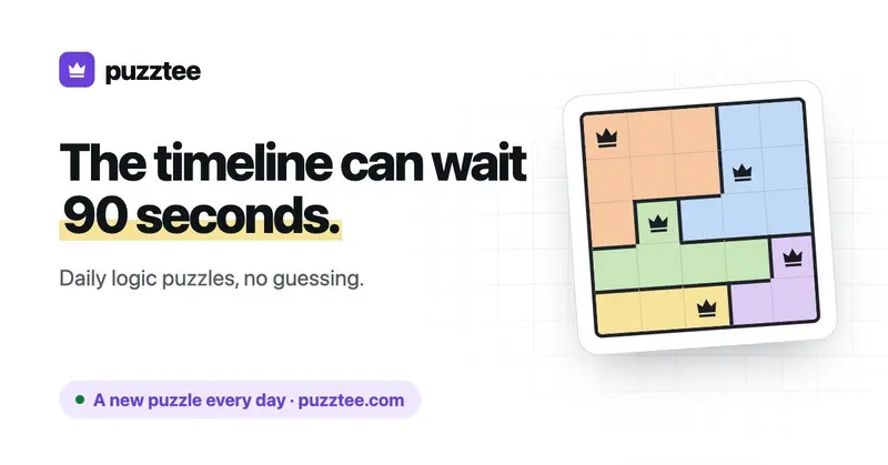 Preview image for Puzztee: daily logic puzzles, no guessing