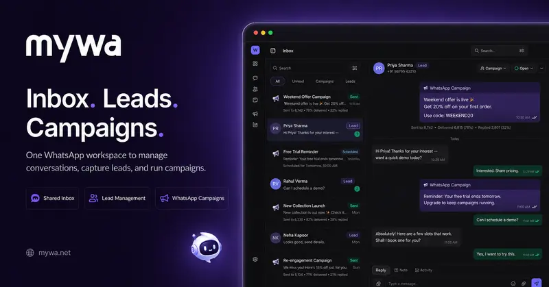 Preview image for WhatsApp Business API Platform for Campaigns & Team Inbox | Mywa