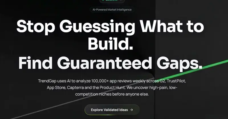Preview image for TrendGap: Discover High-Pain SaaS Niches